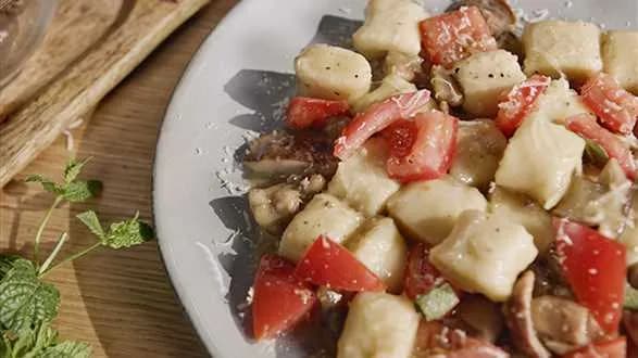 Kopytka z kasztanami i grzybami